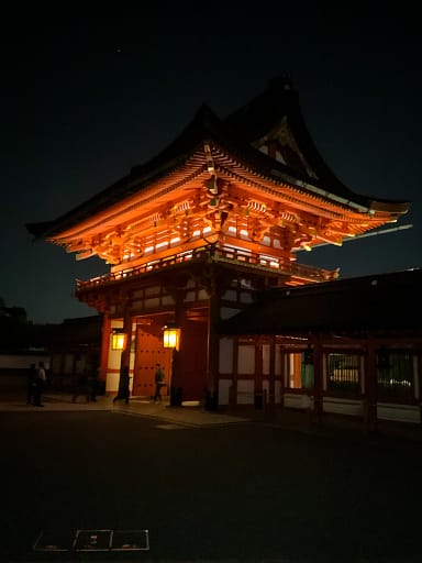 View of Fushimi Inari Shrine at night