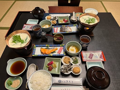 View of our kaiseki breakfast