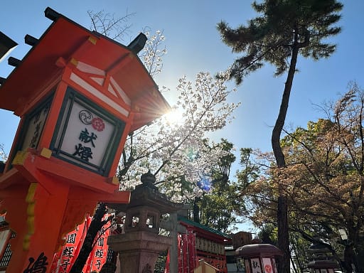 View of a shrine at Yasaka Shrine