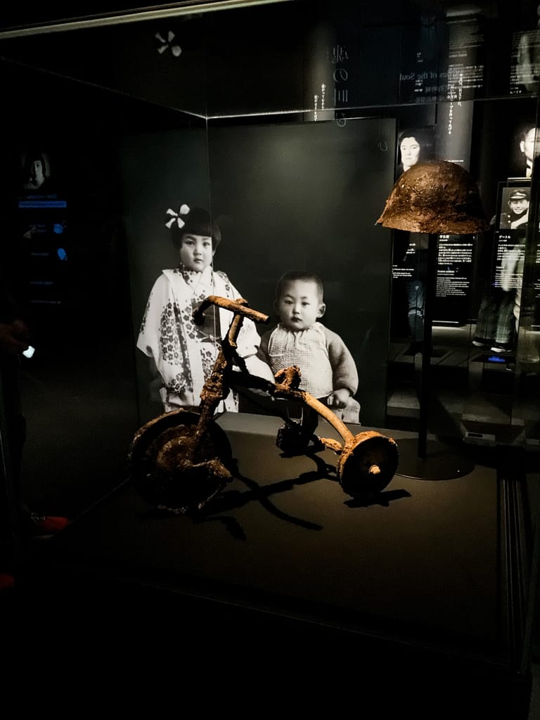 View of the Nuclear Tricycle inside the Hiroshima Peace Museum