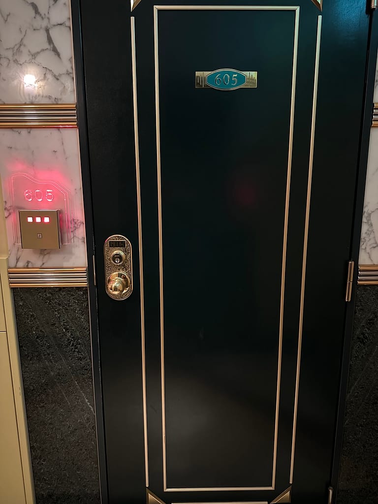 View of a door in a love hotel in Shinjuku