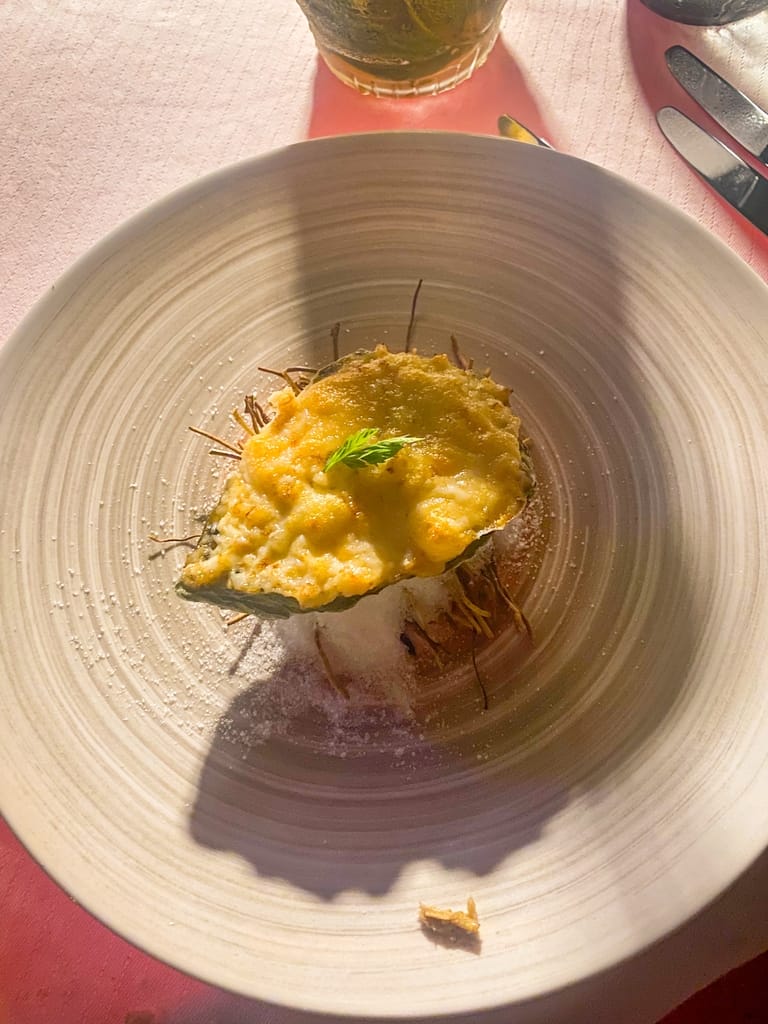 View of lobster course 1