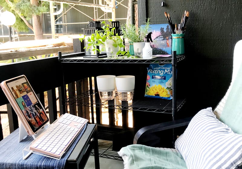 View of a chair on a patio